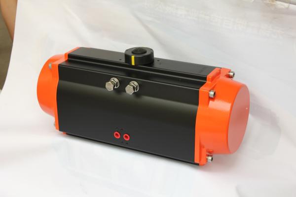 valves pneumatic rotary rack and pinion actuator black body orange caps colour