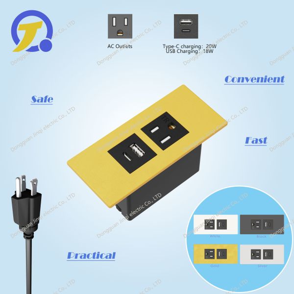 Desktop office socket. Customized socket with fast charging feature. Convenient and comes with various certifications from the United States.