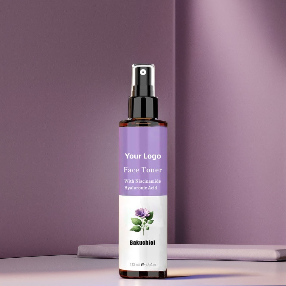 OEM ODM Bakuchiol Hyaluronic Acid Nicotinamide Facial Toner Korean Skincare Water for Hydration and Anti-Aging