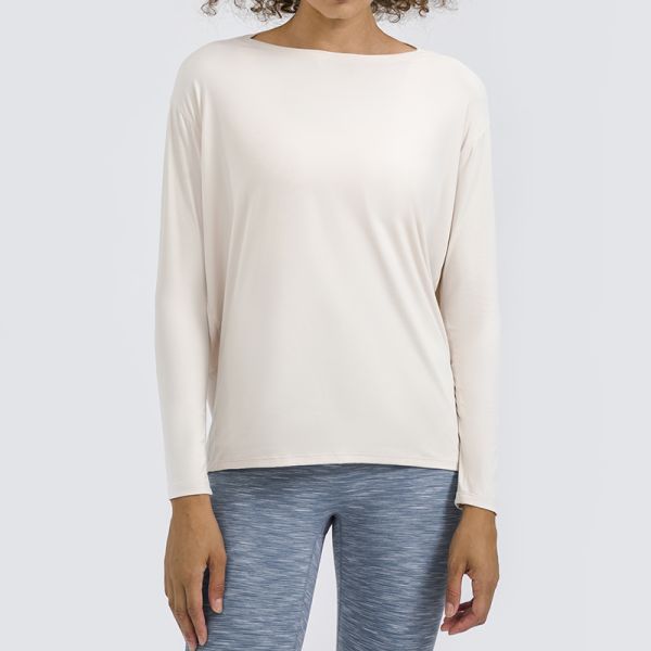 Soft Modal Long Sleeve Boat Neck Top and Leggings Set Dusty Blue Stretchy Breathable