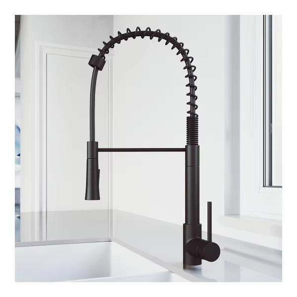 304 Stainless Steel Pull Out Faucet for Kitchen Modern Design Style Deck Mounted