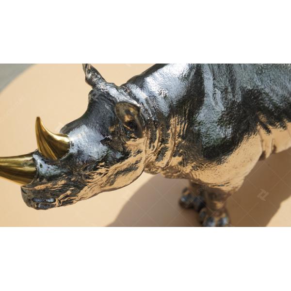 Маленькая скульптура из нержавеющей стали с животным ходячим носорогом для коллекции