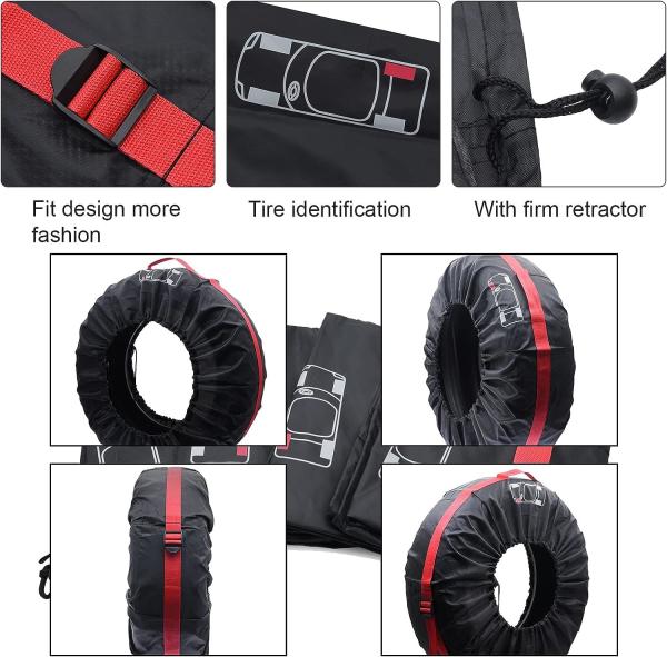 Tire Cover, Seasonal Tire Totes,Polyester Wheel Tires Storage Bags, Waterproof Dustproof Wheel Covers Fit for 16-20