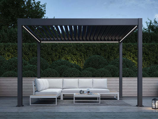 Outdoor Waterproof Aluminium Bioclimatic Pergola Cover Aluminum Louvered Pergola