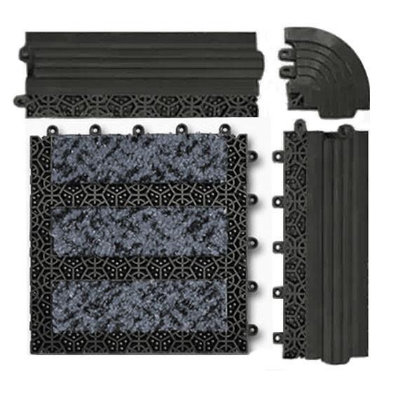 Segurança modular Mat Outdoor Entrance Matting do deslizamento de 20CM*20CM anti 16MM densamente