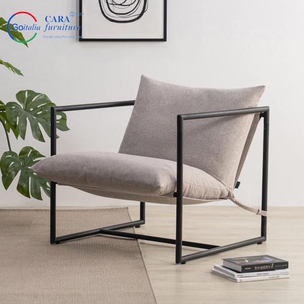 Living Room Armchair Europe Metal Frame Fabric Cushion European Hotel Waiting Room Chairs