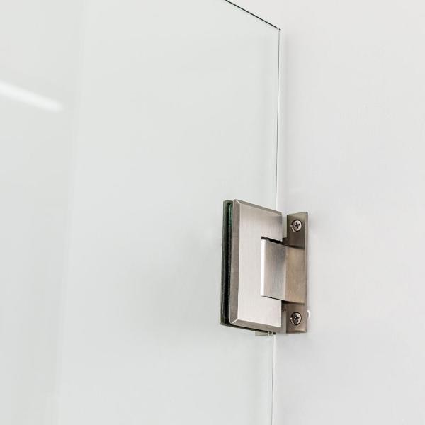 Portas de chuveiro de balanço plana e minimalista sem moldura com dobradiças padrão