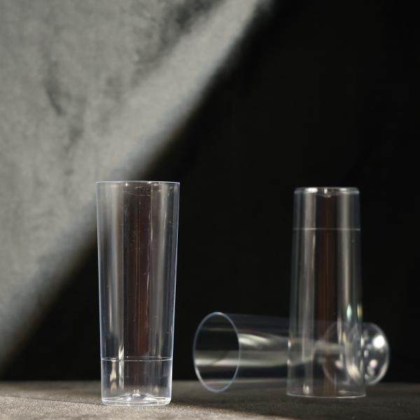 FDA SGS Transparent PS Plastic Cup Long Disposable Beer Cups Customized Size