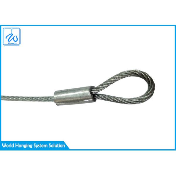 PVC Covered Stainless Steel Wire Rope Eyelets For Nylon Safety Belt Lanyard