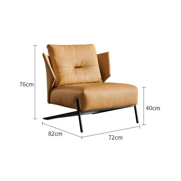 Coffee Shop Brown Leather Leisure Chairs With Black Legs