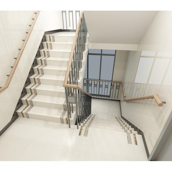 High Glossy Stair Ceramic Tiles Staircase Carrara White Porcelain Tiles