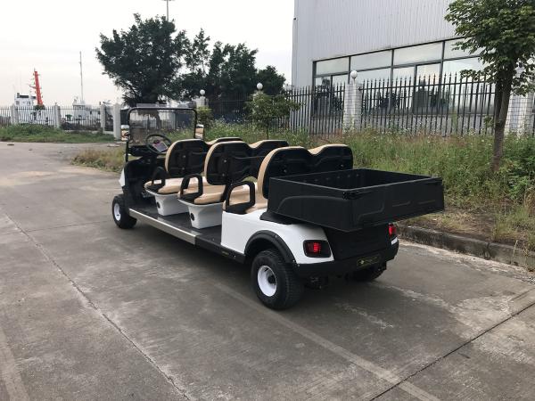 Instalado com os carrinhos de golfe elétricos pequenos da caixa plástica da carga 6 assentos sem teto do carro