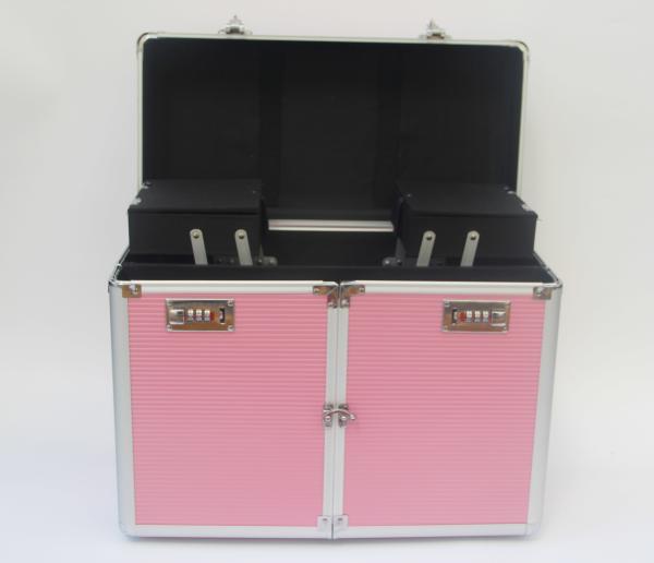 Pink Aluminum Hairdresser Case Large Aluminum Grooming Cases