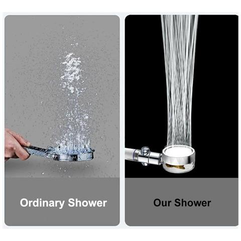Bathroom ABS 360 Degrees Rotating Turbo Fan And Filtered Water Saving Clear Shower Head With Handheld