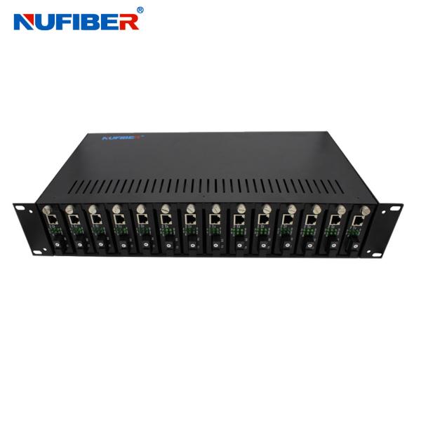 Media Converter Chassis 14Slots 2U 19'' Chassis for 10/100M 10/100/1000M Standalone Media Converter DC5V12A