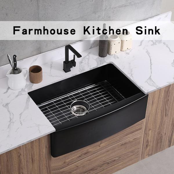 Banca da cozinha Matte Black da bacia de Front Kitchen Sink Ceramic 30In do avental da casa da quinta única