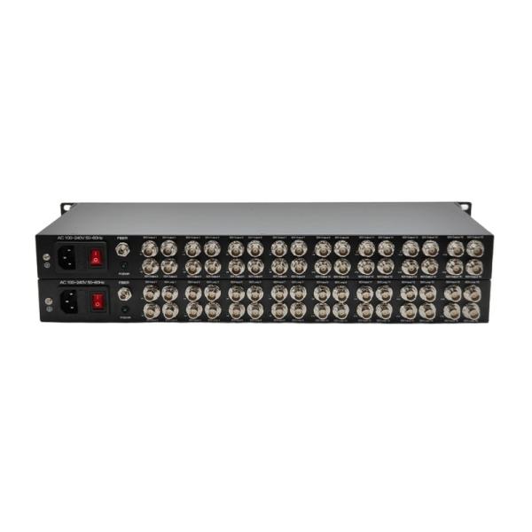Rack Mounted 12G SDI Video to Fiber Converter with 16 Channels and LC Connector for SMPTE and UHDTV