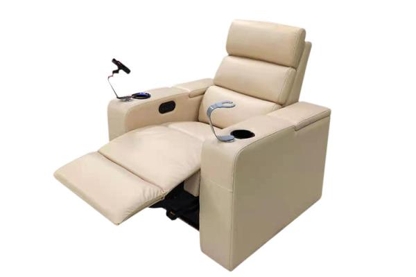 Top Layer Natural Leather Modern Recliner Chair With Wine Cup Holders