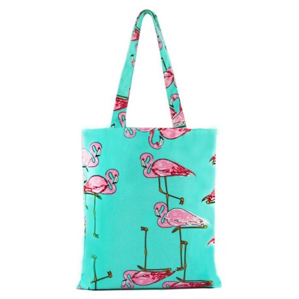 Flower Pattern Zipper Printed Shopping Bags For Grocery Stores