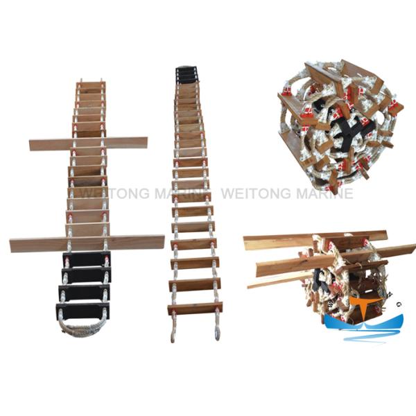 3-18m Solas Approved Embarkation Ladders , Rope Ladder Marine Manila Rope Material