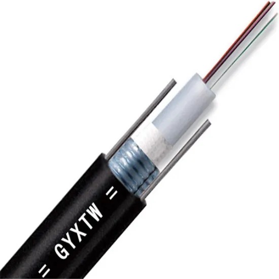 corning armored fiber optic cable  Black Outer Sheath GYXTW factory type power telecommuniction
