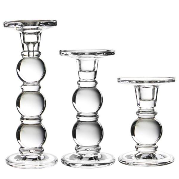 Upmarket Quality Wholesale clear tall glass candelabra candlestick holder for party