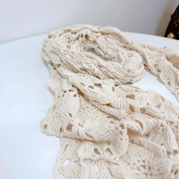 Y-F Spring and Autumn Neckwarm Scarf Soft Warm Lace Crochet Flower Long Knitted Thin Shawl Scarves