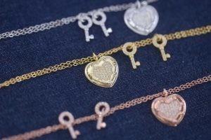 Personalized Charms Key Lock Heart Padlock Bracelet Gold Qixi Gift