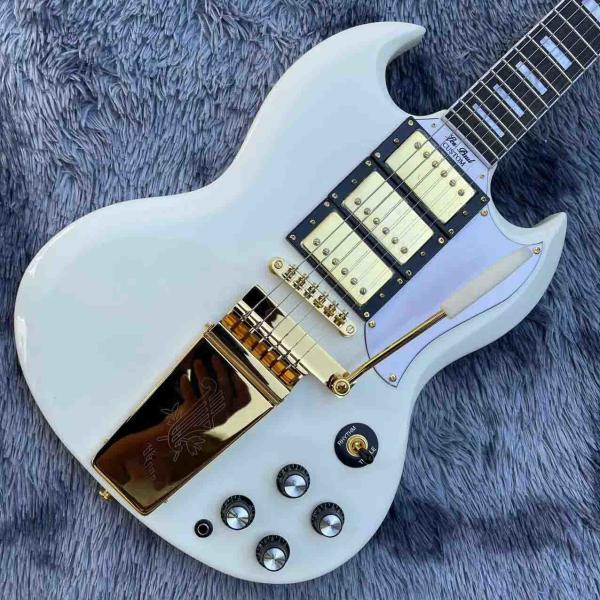 Custom 63 white Les Paul Custom SG body style Electric Guitar