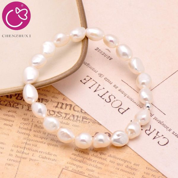 White Rice Shape Adjustable Handmade Freshwater Pearl Beads Women Bracelet
