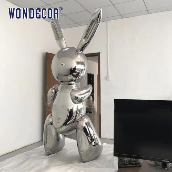 Мощная кованая металлическая скульптура Большое масштабное геометрическое искусство Кролик