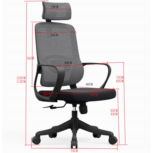 A2302B High Back Executive Black Mesh Swivel Caster Wheels Office Chair