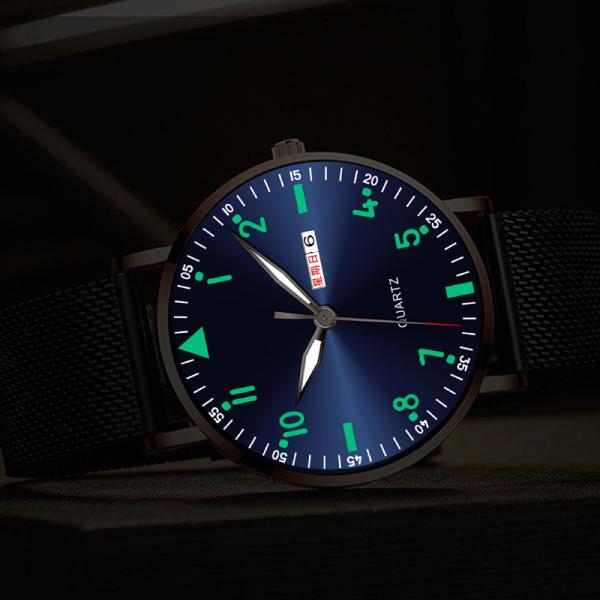 Bilayer Multifunction Watch Stainless Steel Back Bracelet Watch 6mm Thickness