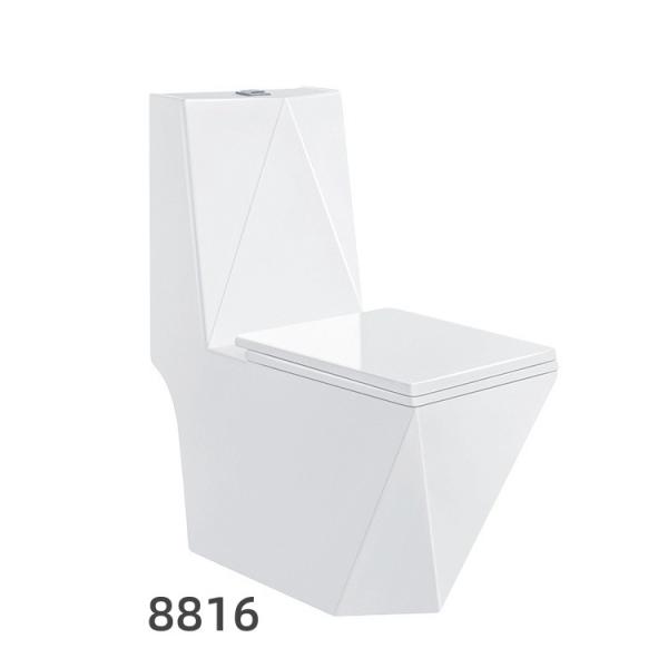 Diamond Shape Bathroom Toilet Basin Sets Sanitary Ware Ceramic Ceramic Washdown One piece Toilet Bowl and Pedestal Sinks