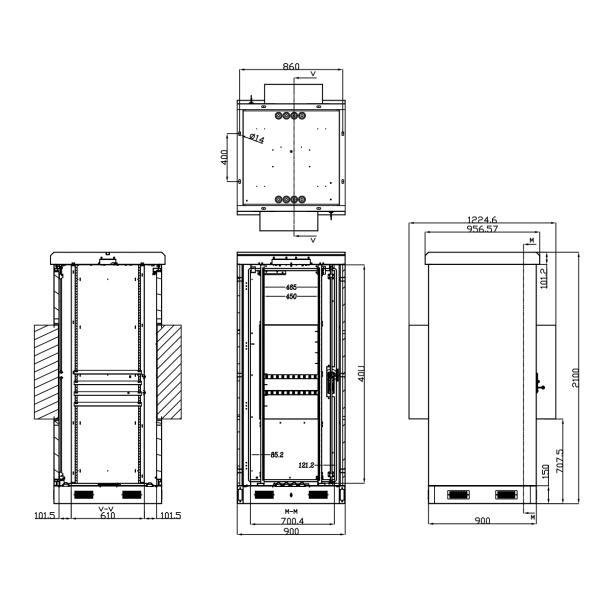 2100mm гальванизировали стальную на открытом воздухе двойную дверь приложения оборудования