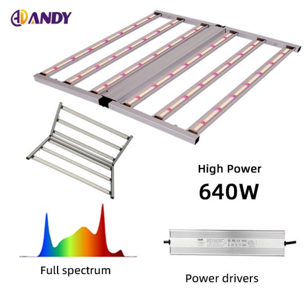 4x4ft 640W Full Spectrum Grow Lights SAMSUNG LM281B Indoor Vertical Farming Plants LED Bar Foldable