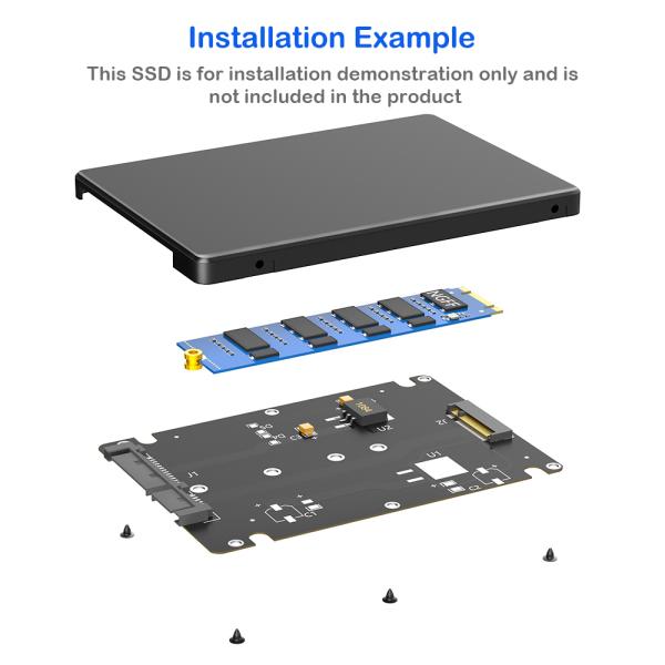 M.2 SATA to 2.5 Inch SATA III Adapter for NGFF SSD