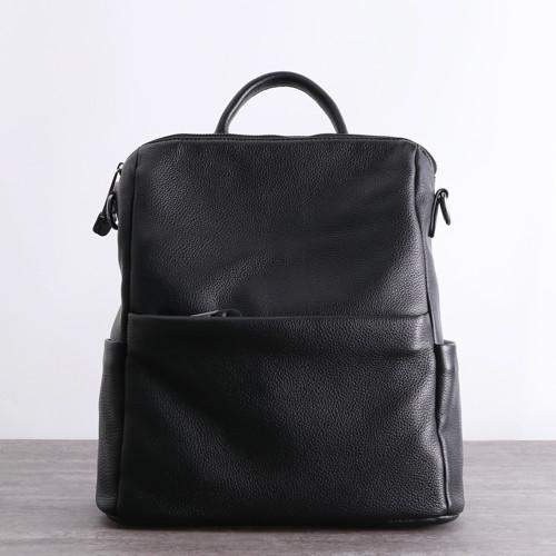 OEM Black Genuine Leather Backpack 30cm 32cm Small Soft Leather Backpack