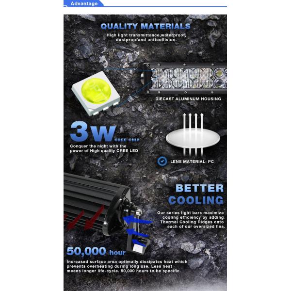 5D 240W 42 Inch Curved LED Light Bar For Excavator / 4 x 4 Off Road SUV Boat Truck Light Bar