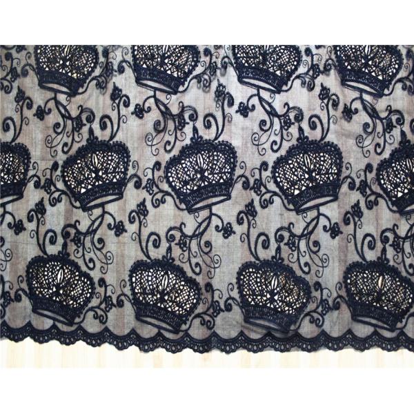 Apparel Accessories Mesh based Crown Style Embroidery Lace Fabric Crown in Different  Color