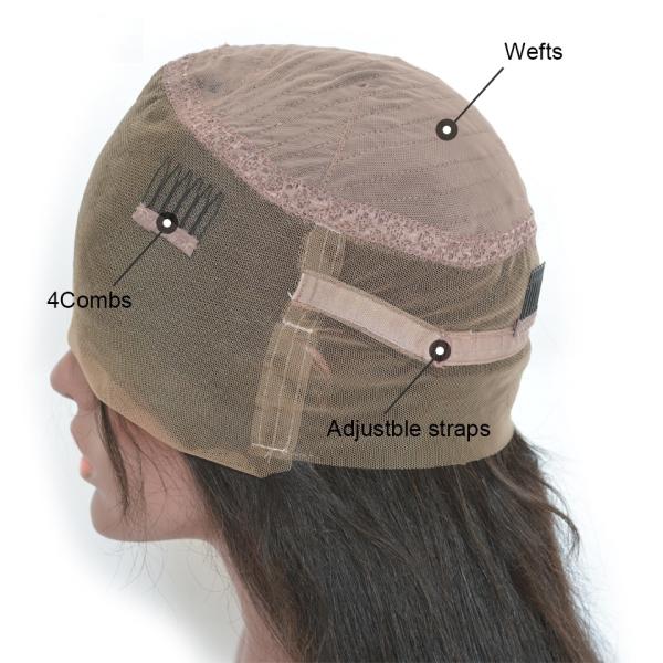 100% Brazilian Human Hair Full Lace Wigs , Natural Looking Human Hair Wigs Black Color