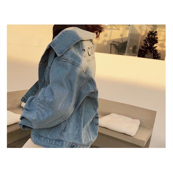 Printed Women ' S Denim Coats & Jackets Light Wash Trucker Over Size Fit