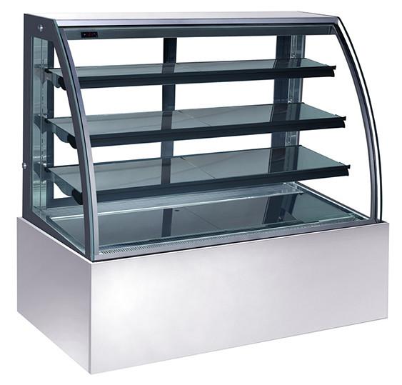 1200mm Fan Cooling Low Power Low Noise Natural Marble Base Three Layers Cake Display Freezer, 400L Cake Showcase
