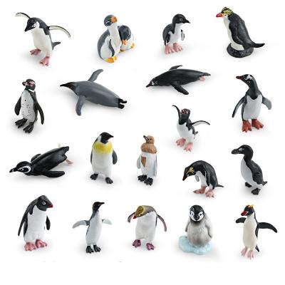 19 PCS Small Plastic Penguin Figures Rounded Edges Safety Plastic Animal Statue