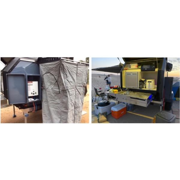 Les remorques de campeur adaptées aux besoins du client de camion de couleur sautent la remorque de tente avec le système arrière de cuisine