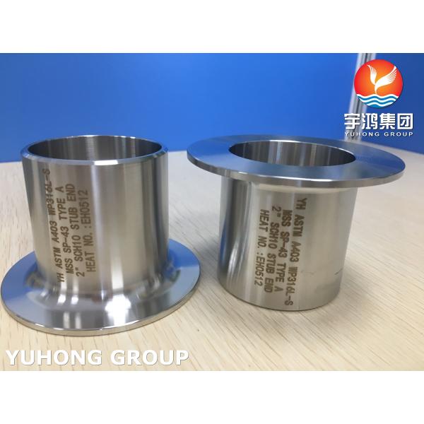 A403 WP316L Long Stub End Type A, Wrought Stainless Steel Fitting Connection To Lap Joint Flanges