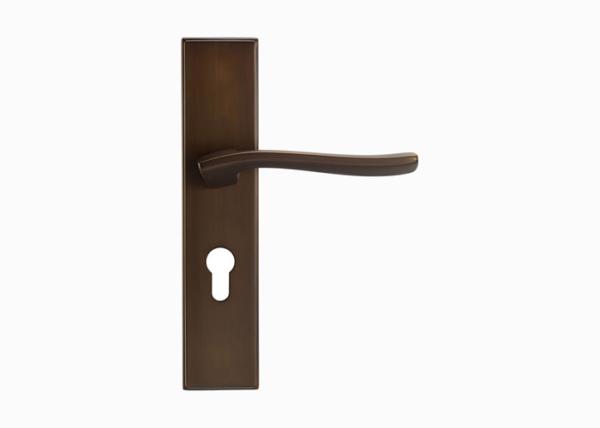 Security Luxury Solid Brass Gold Interior Door Pull Handle Lock Set 133mm 63mm