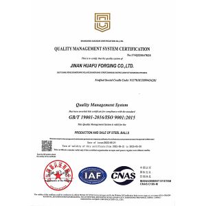 Jinan Huafu Forging Joint-Stock Co.,ltd. Certificaciones