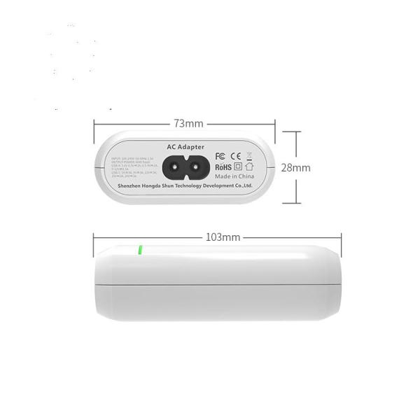 Portable Gan USB PD Charger EU Type Plug 60Hz 66W 12V 3A USB C 3.6V 3A USB A Mini Charger