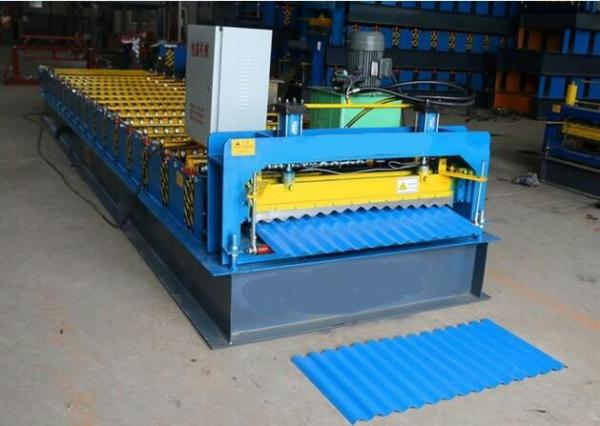 Metal Corrugated Roof Sheet Making Machine , 3kw Roof Panel Making Machine